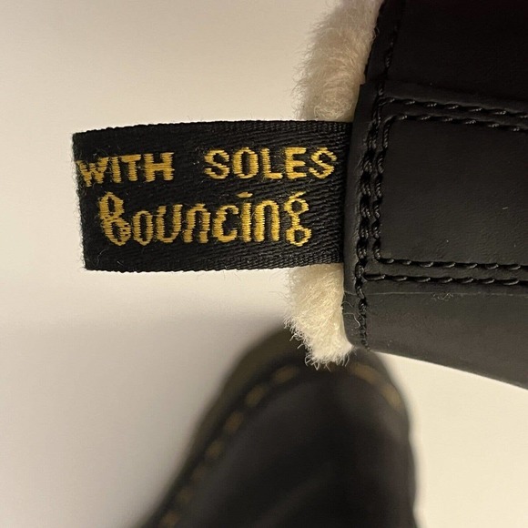 Dr Martens Boots Size 8 Black Leather 1460 Serena Faux Fur Lined Lace Up - Picture 9 of 14